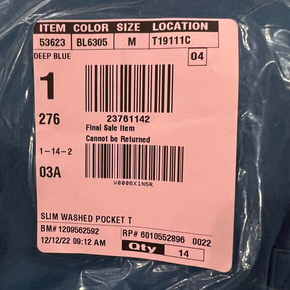 NWT J. Crew Deep Blue Washed Jersey Crewneck Pocket Tee - Picture 8 of 9